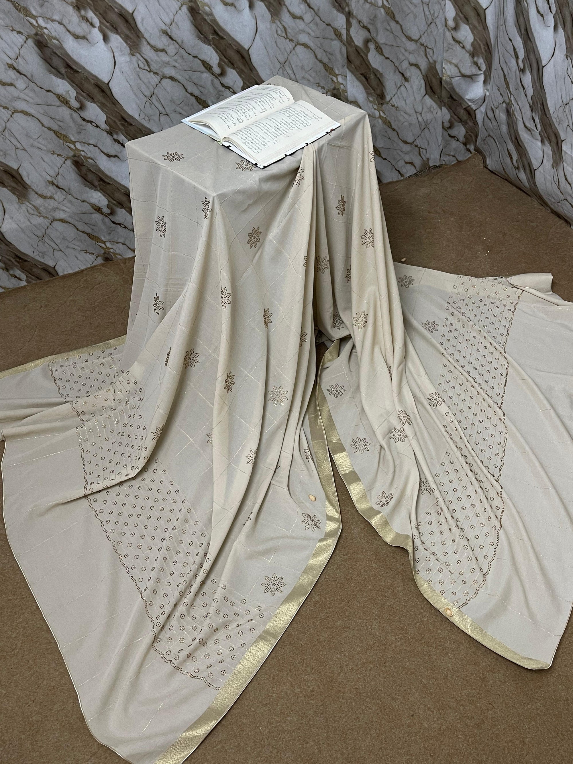 DZ-2 Swiss  Shawl with Stone Detailing