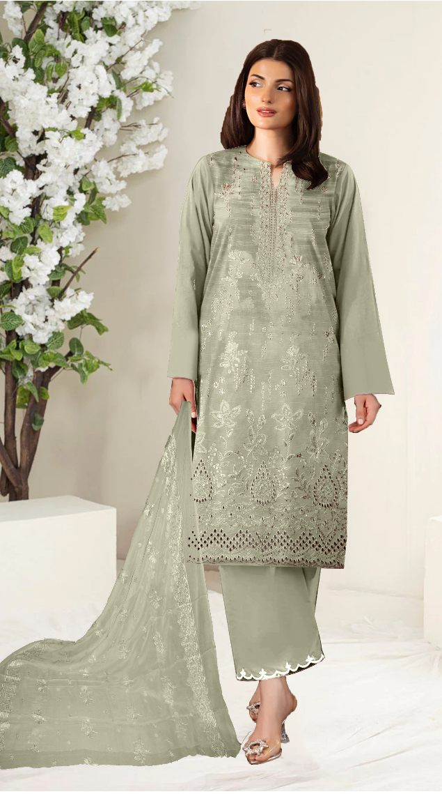 DZ 362  Embroidery Bana Dora Lawn Luxury Summer Collection