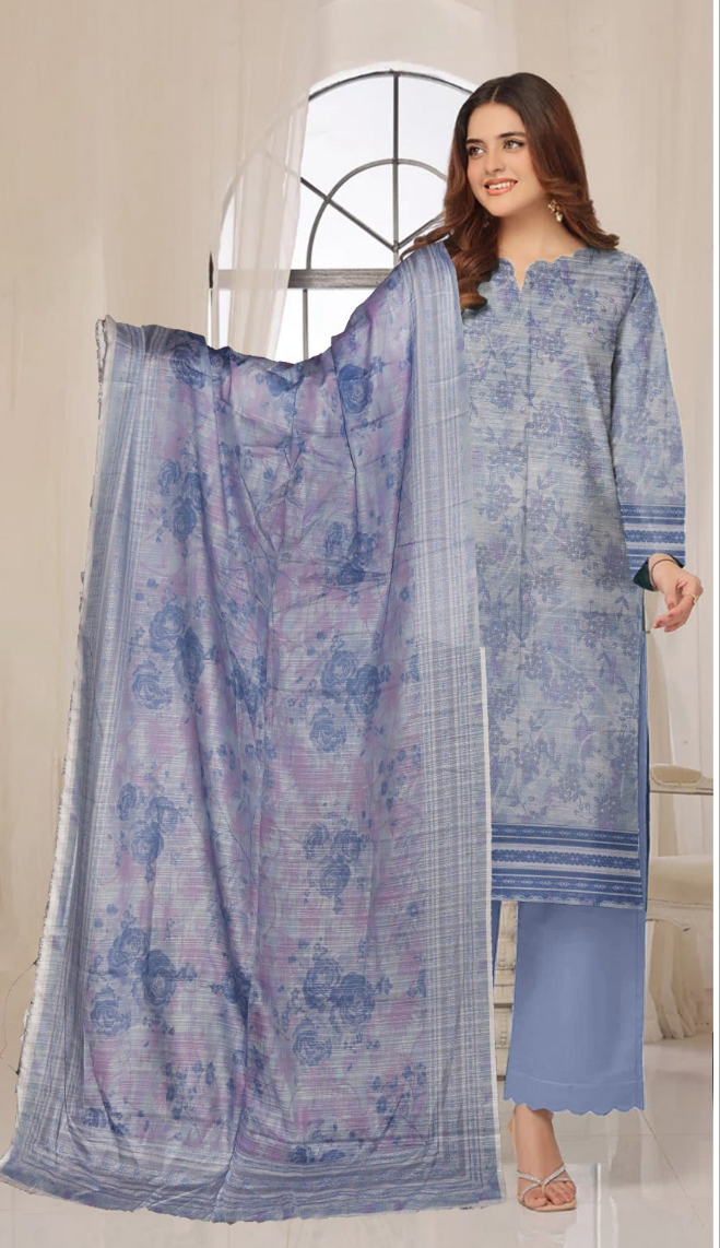 DZ-06 Airjrt Printed Doria Lawn 3pc