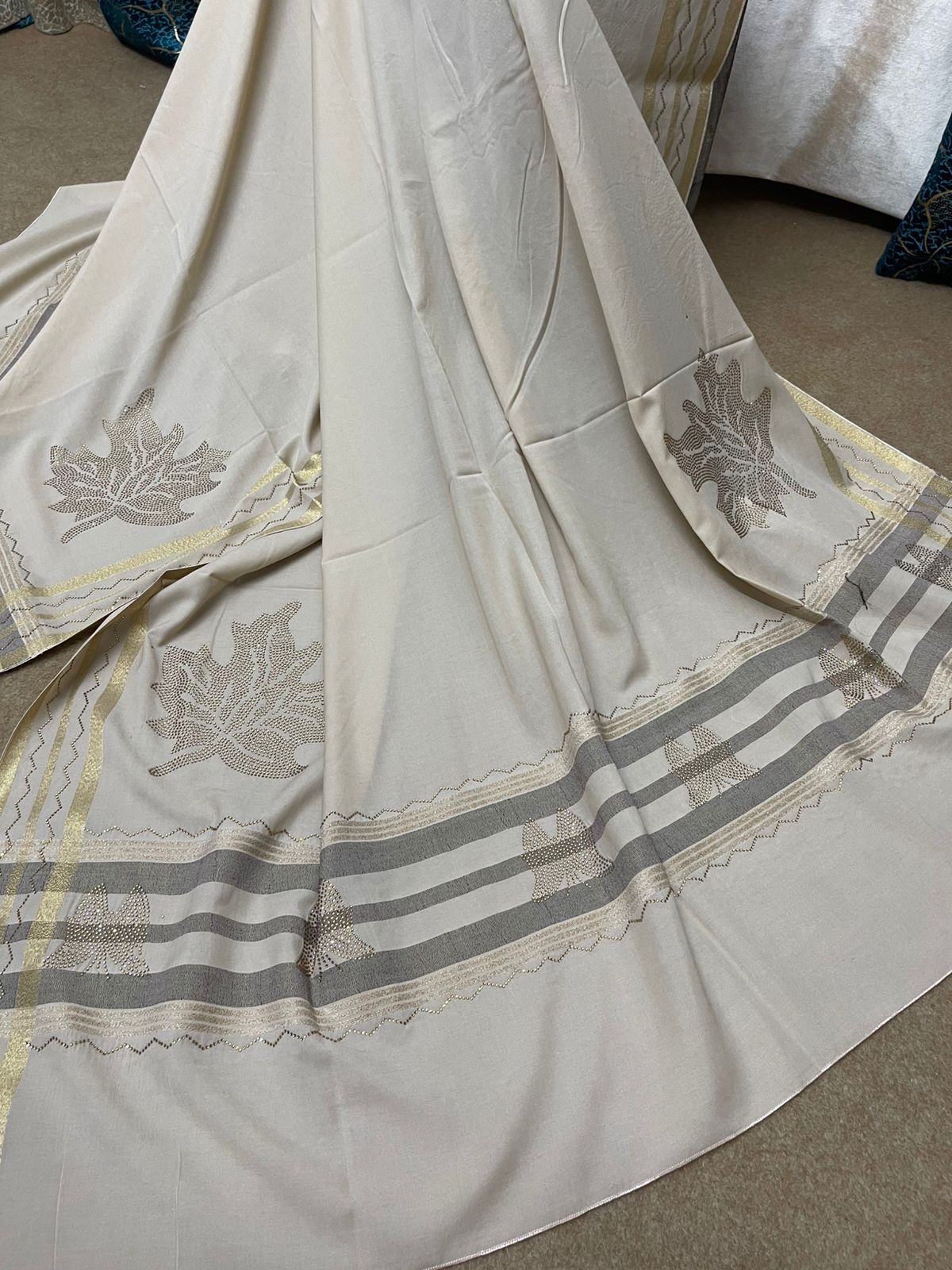 DZ-01 Swiss  Shawl with Stone Detailing