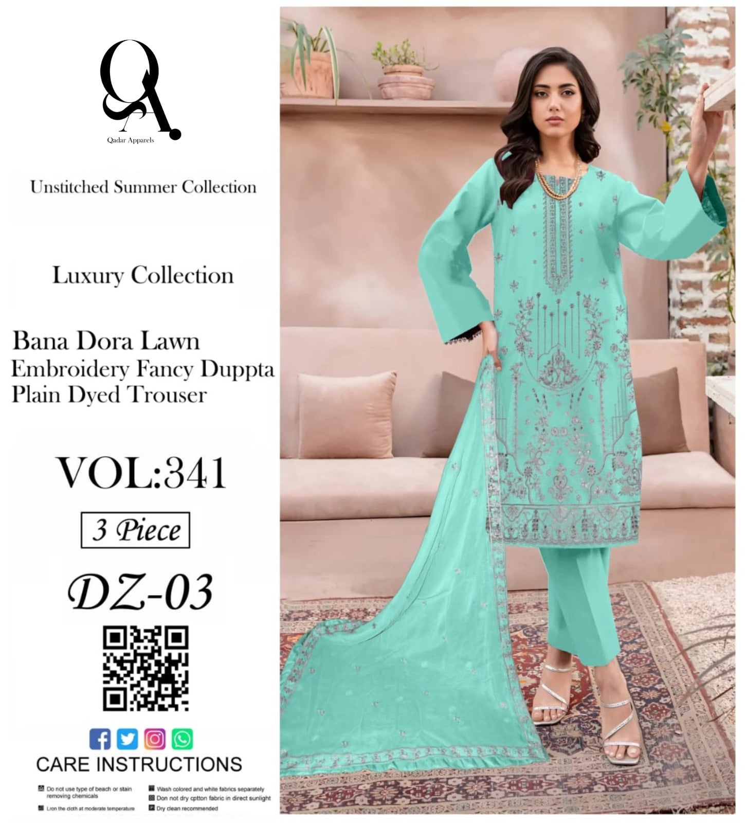 DZ-06 Embroidery Bana Dora Lawn