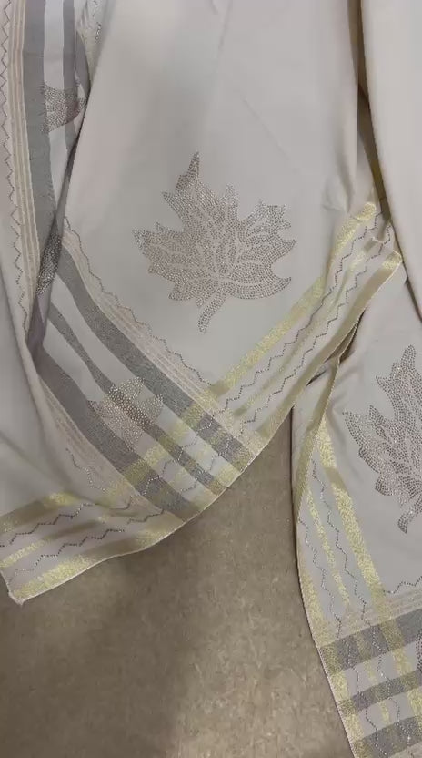 DZ-01 Swiss  Shawl with Stone Detailing