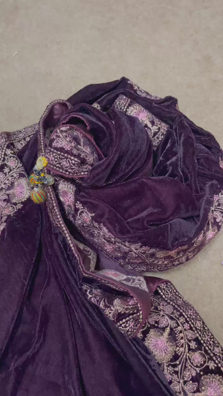 DZ-09 Luxury Valvet Embroidery Shawl