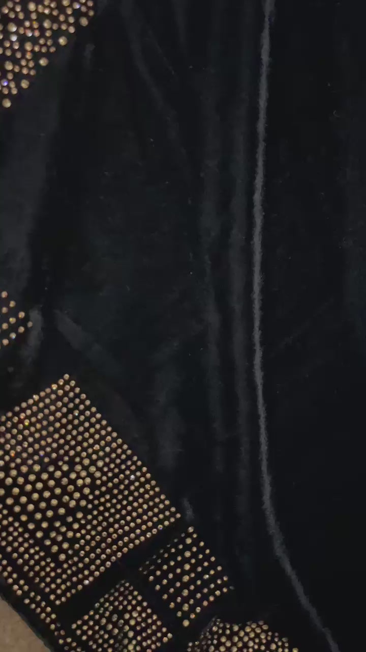 DZ-11 Black Valvet shawl with Glamorous Stone Work